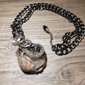 SOLD. Fire agate necklace